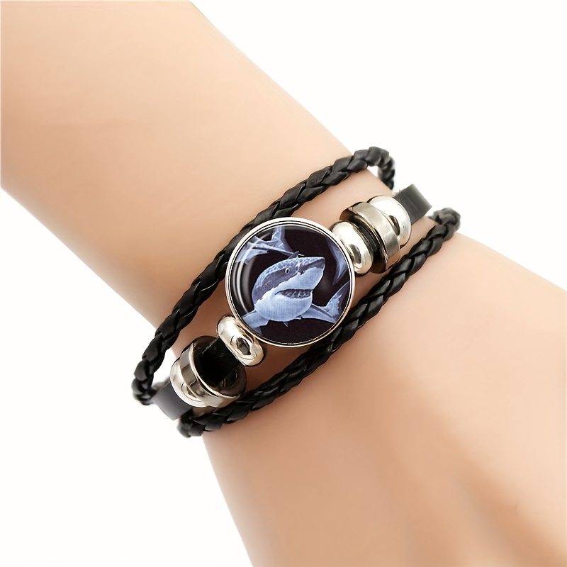 Deep Sea Shark Pattern Round Badge Wristband